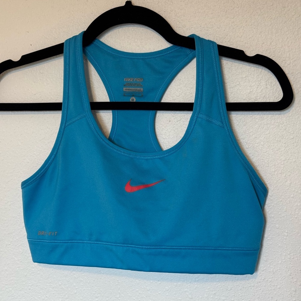 Nike Women's Blue Sports Bra dri-fit Medium